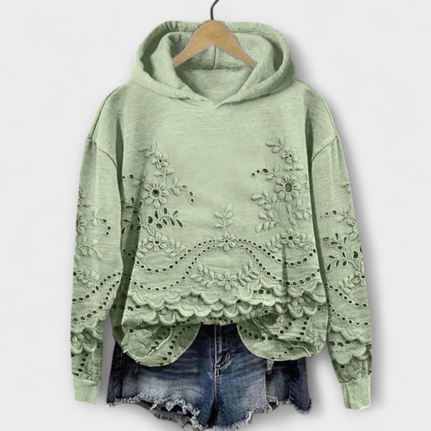 Grace – Vintage Hoodie Med Blomsterprint