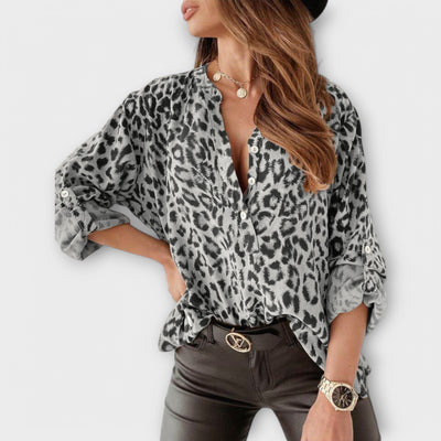 Moderne Bluse med Leopardsmønster