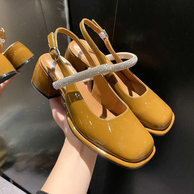 Celandra - Mary Janes med glitrende remme og blokhæle