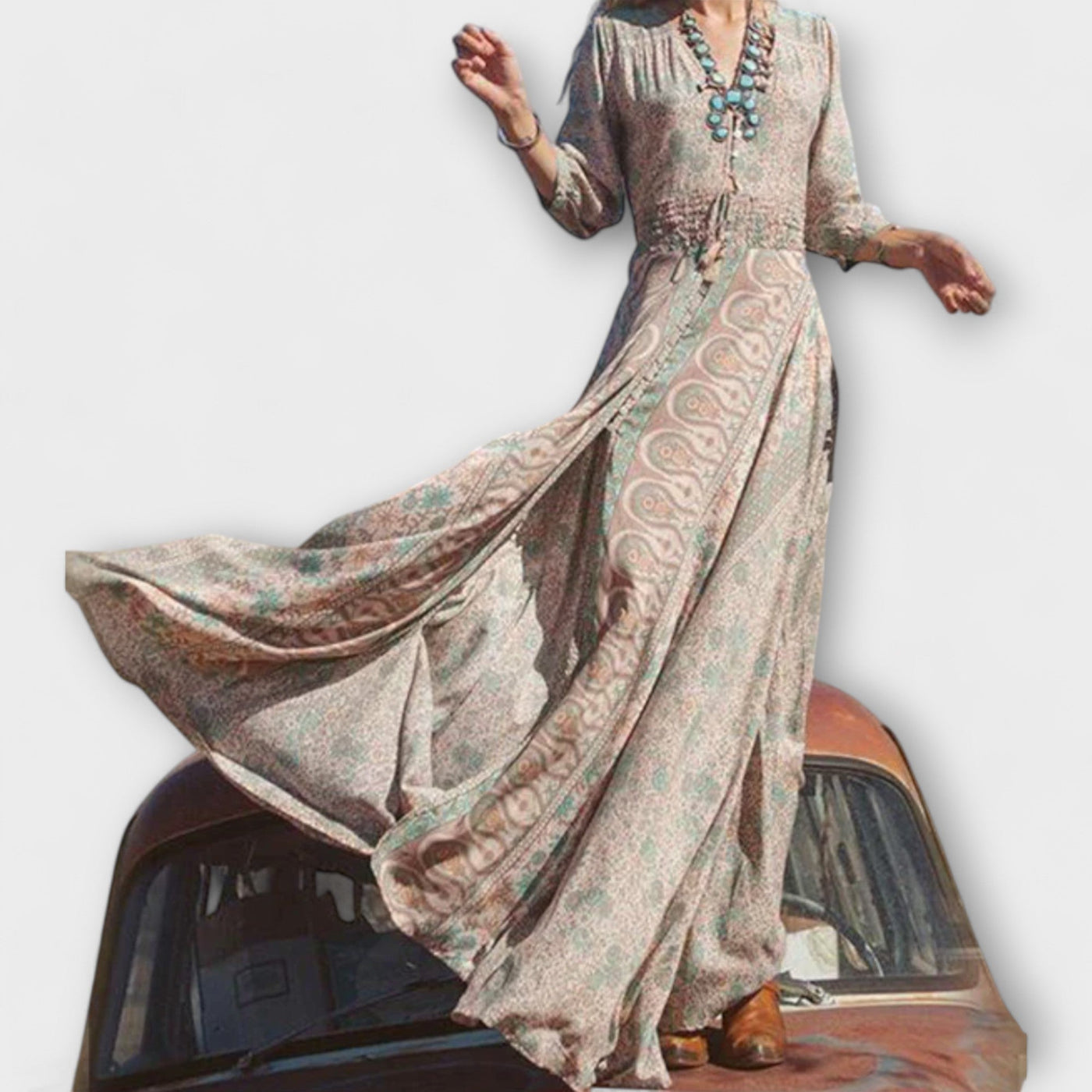 Lækkert bohemsk maxikjole