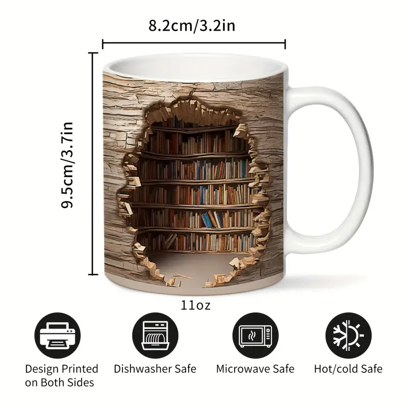 Magisk Varmeforandrende Bibliotek Udsigt Krus - Forsvindende Bogreol Kaffe Kop