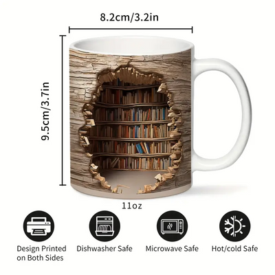 Magisk Varmeforandrende Bibliotek Udsigt Krus - Forsvindende Bogreol Kaffe Kop