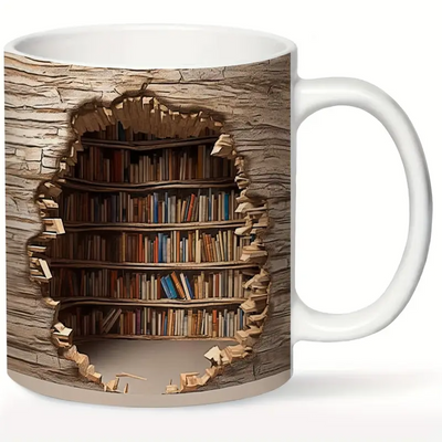 Magisk Varmeforandrende Bibliotek Udsigt Krus - Forsvindende Bogreol Kaffe Kop