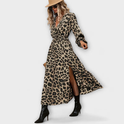 Natalie - Stilfuldt kjole med leopardmønster