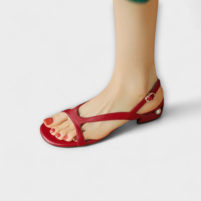 Evelyn - Elegante Flade Sandaler Minna med Raffineret Finish