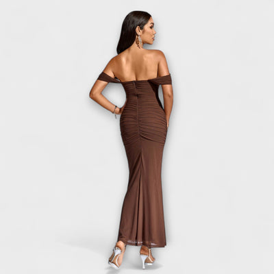 Ione - Off-Shoulder Raffung Bodycon Kjole