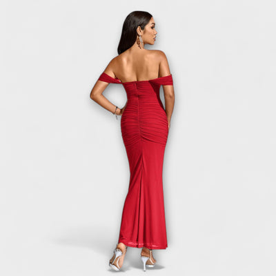Ione - Off-Shoulder Raffung Bodycon Kjole