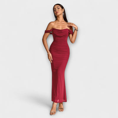 Ione - Off-Shoulder Raffung Bodycon Kjole