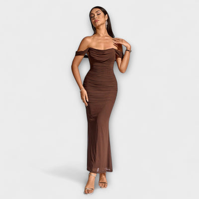 Ione - Off-Shoulder Raffung Bodycon Kjole