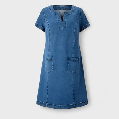 Julia – Denim kjole med lommer