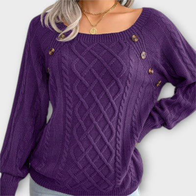 Malia - Strikpullover med knapper