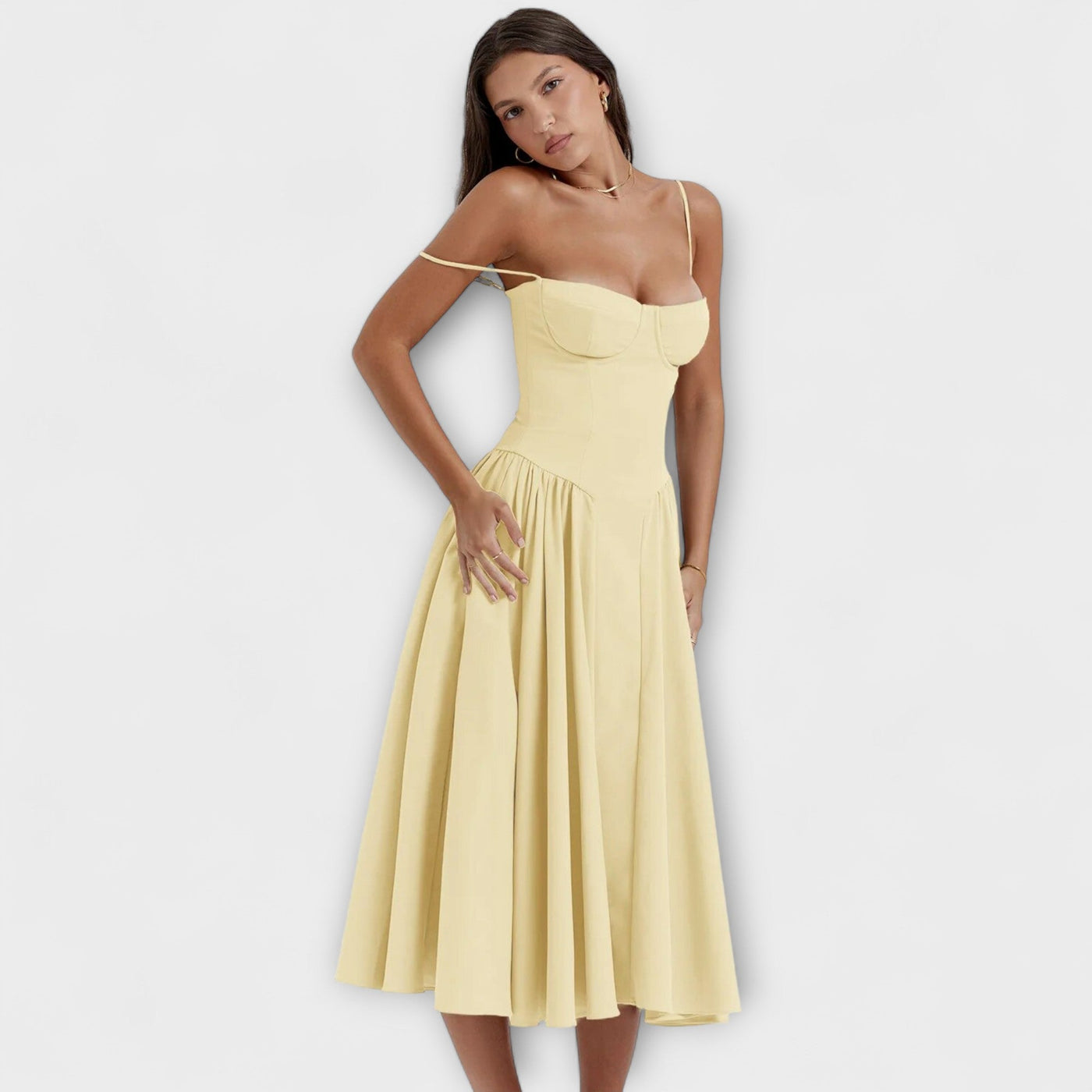 Rosalie - Forfinet ærmeløs korsetkjole