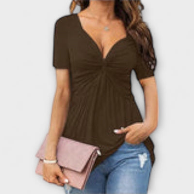 Lina – V-udskæring T-shirt