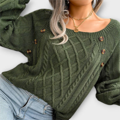 Malia - Strikpullover med knapper