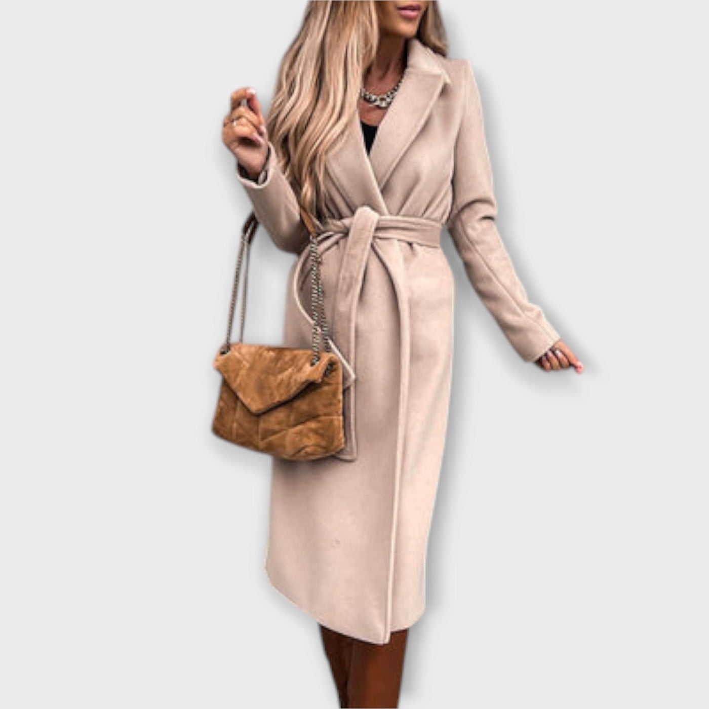 Eliza - Elegant Lang Frakke med Sløjfer