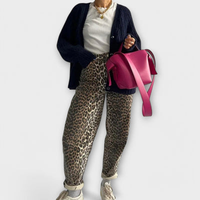 Chandra - Vintage Jeans med Leopardskær