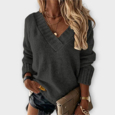 Jane - Lunt V-Udskæring Pullover
