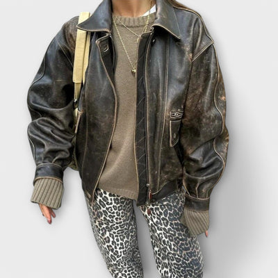 Chandra - Vintage Jeans med Leopardskær