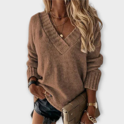 Jane - Lunt V-Udskæring Pullover