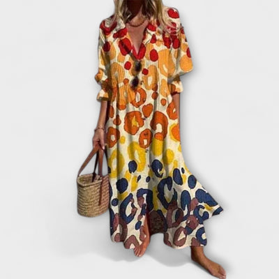 Lila - Smigrende Maxikjole med Mavebedeckning