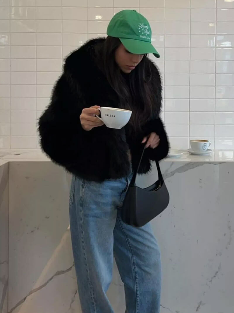 Jenna Kunstpels Frakke