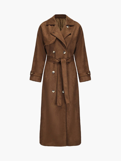 Molly trench coat i syntetisk suede