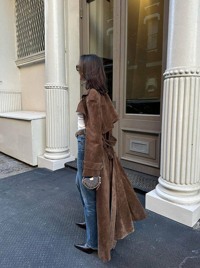 Molly trench coat i syntetisk suede