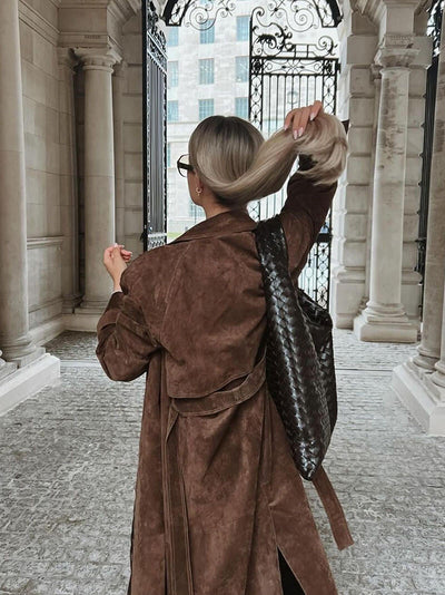 Molly trench coat i syntetisk suede