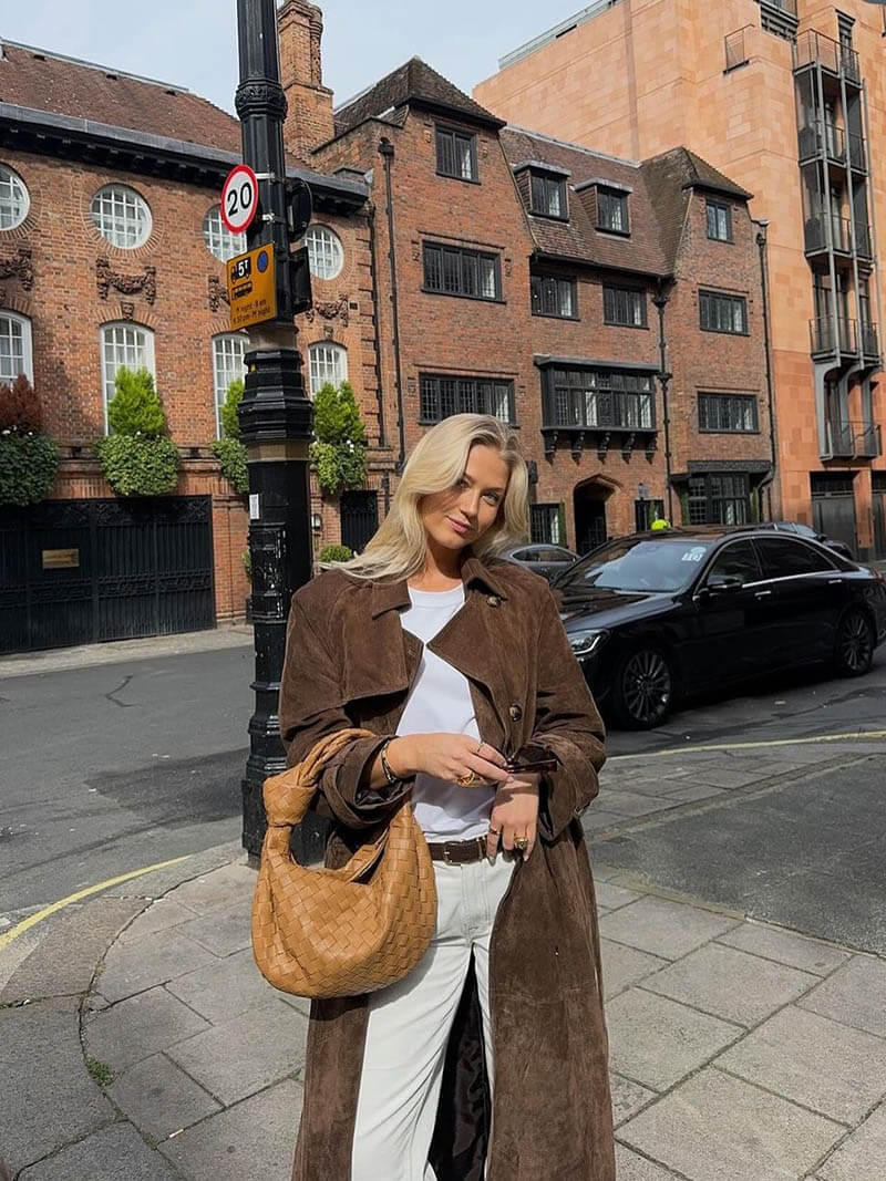 Molly trench coat i syntetisk suede