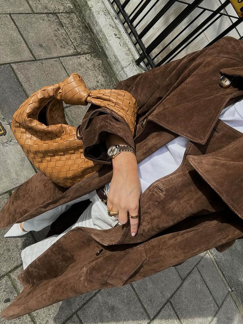Molly trench coat i syntetisk suede