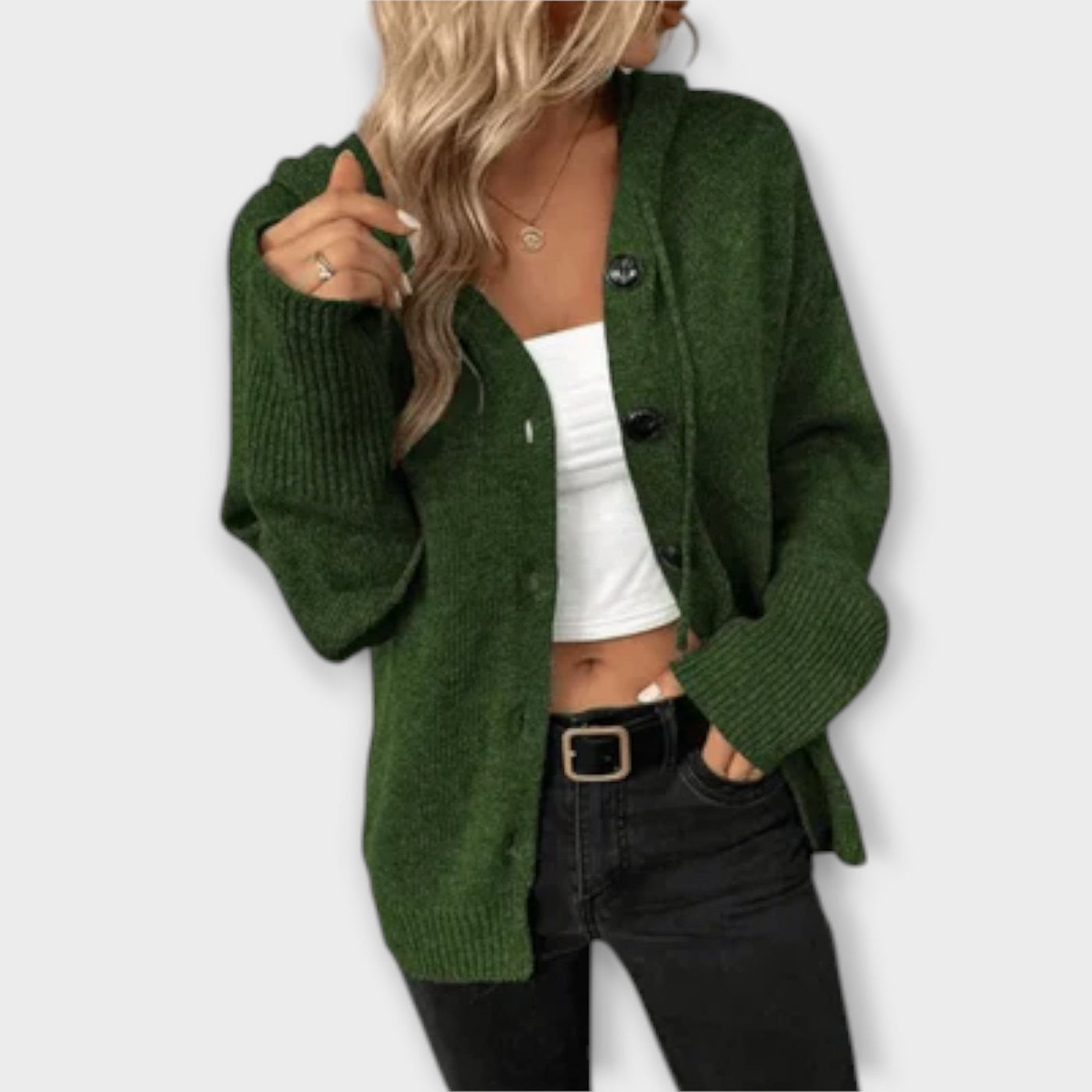 Brittan - Strikcardigan med knapper