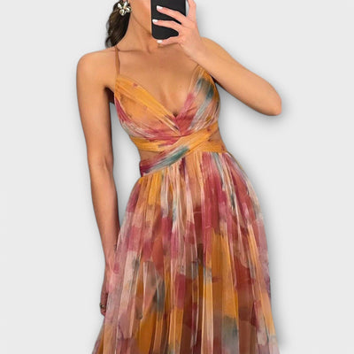 Annai Mesh Maxikjole - Elegant og Figurbetonende