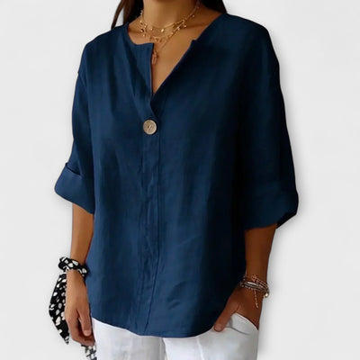 Nicole - Stilfuld Bluse med V-Udskæring