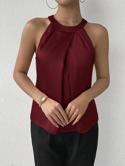 Skye - Elegant satinbluse med off-shoulder-design