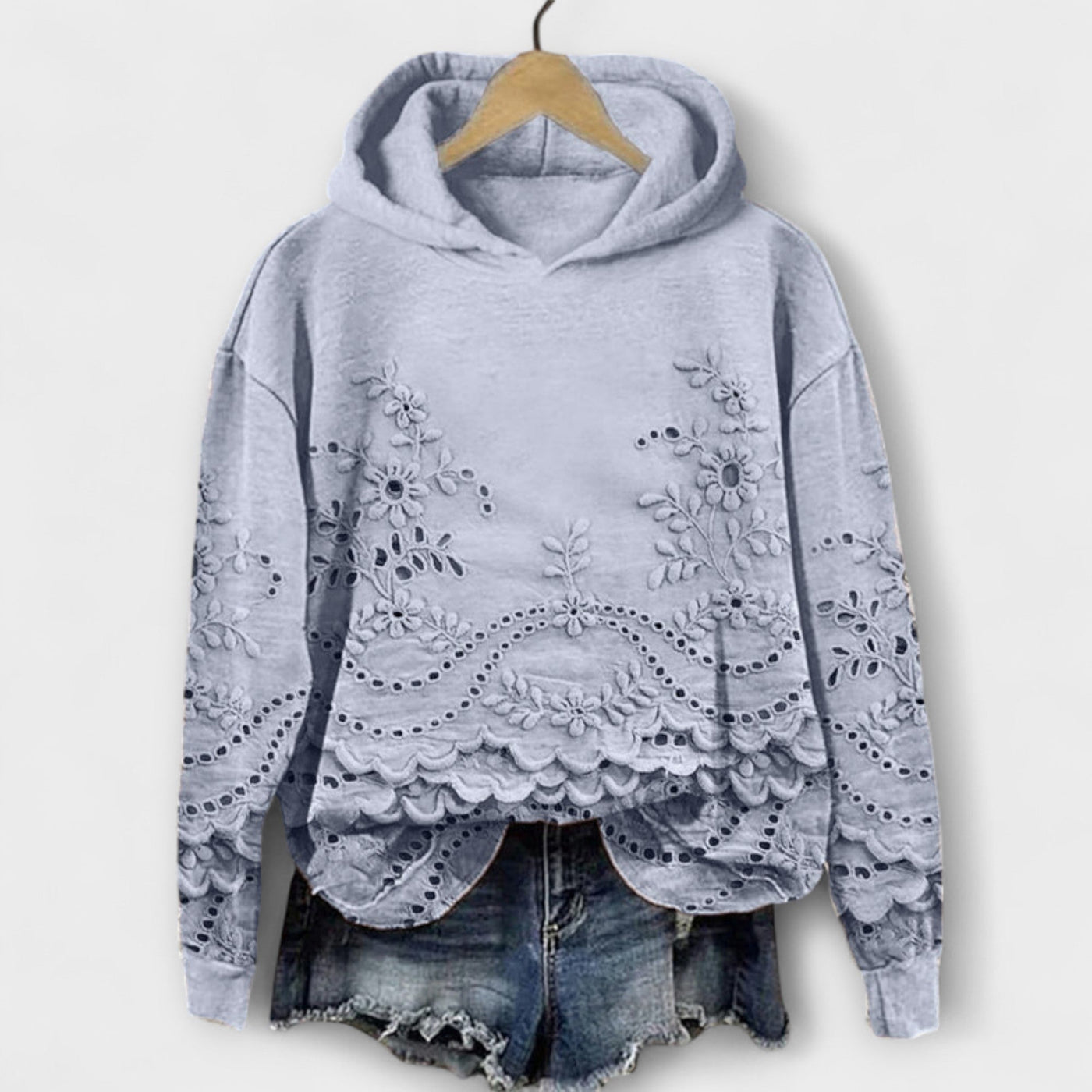 Grace – Vintage Hoodie Med Blomsterprint