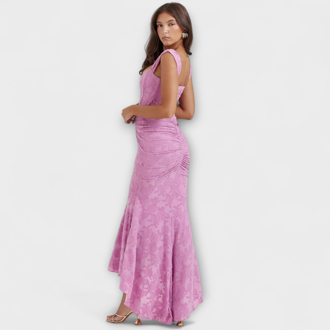 Renske - Lang Kjole med Elegante og Raffinerede Korset