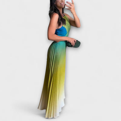 Haven - Smart rygfri gradient maxikjole med folder