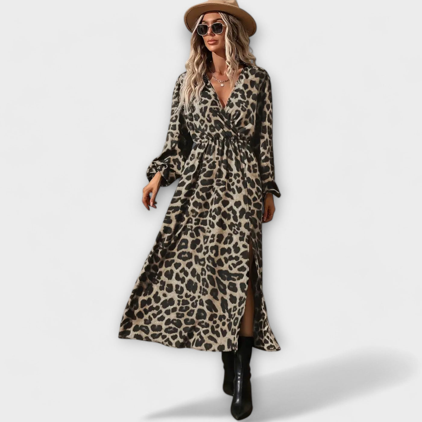 Natalie - Stilfuldt kjole med leopardmønster