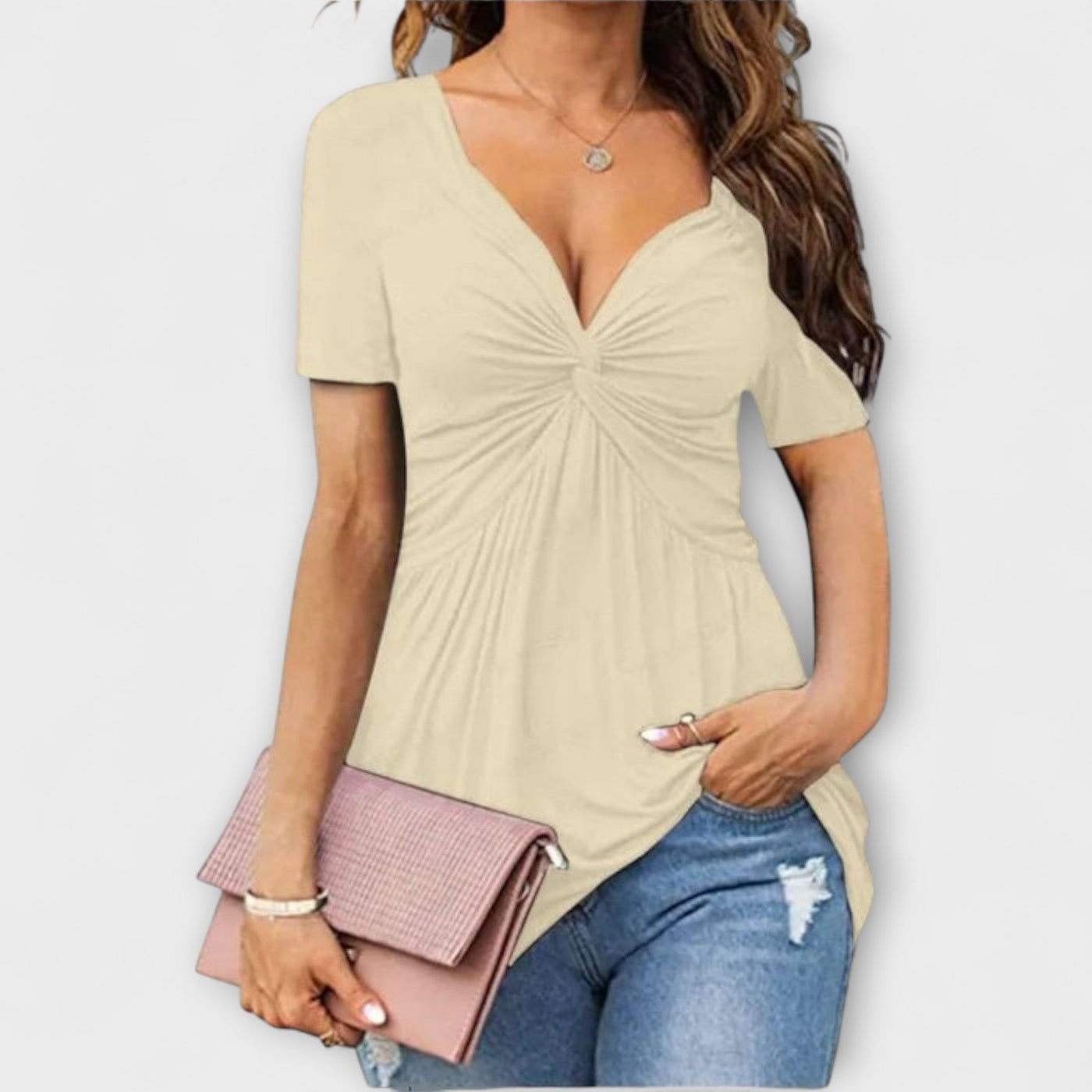Lina – V-udskæring T-shirt