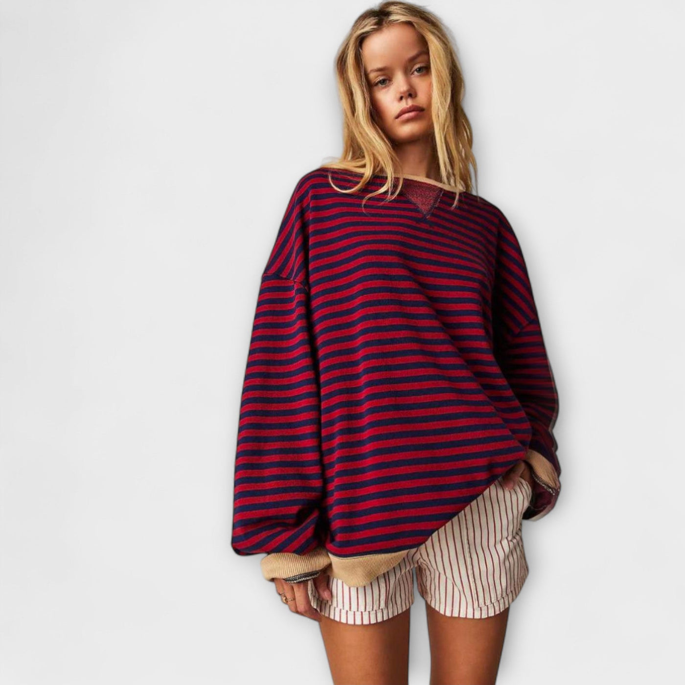 Mary - Stribet Oversize-Cardigan