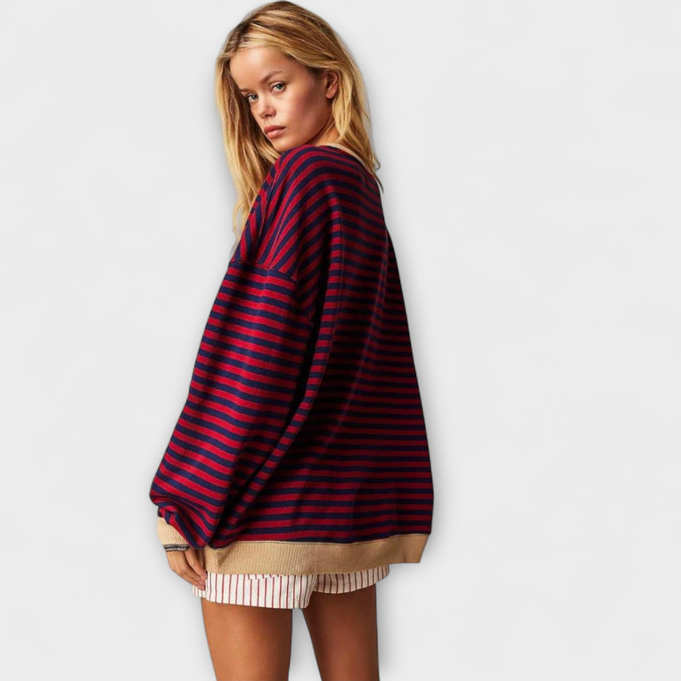 Mary - Stribet Oversize-Cardigan