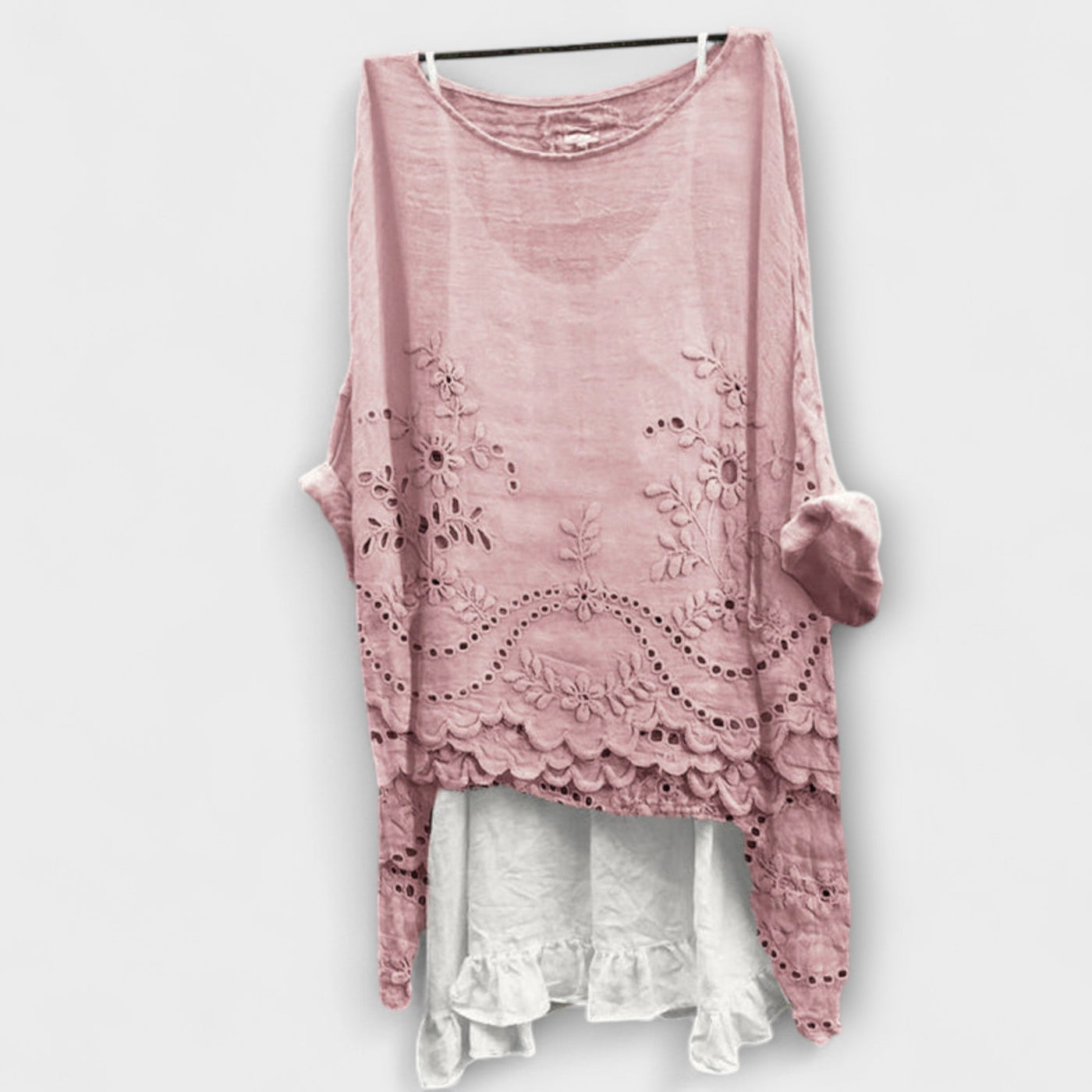 Ella - Bluse med dobbelt lag i kanten