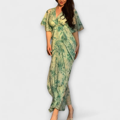 Lana - Chic Floral V-Udskæring Kjole