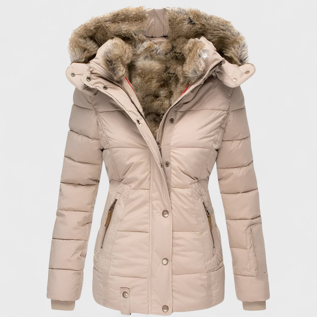 Annamarie - Puffer med hætte og slank fit design