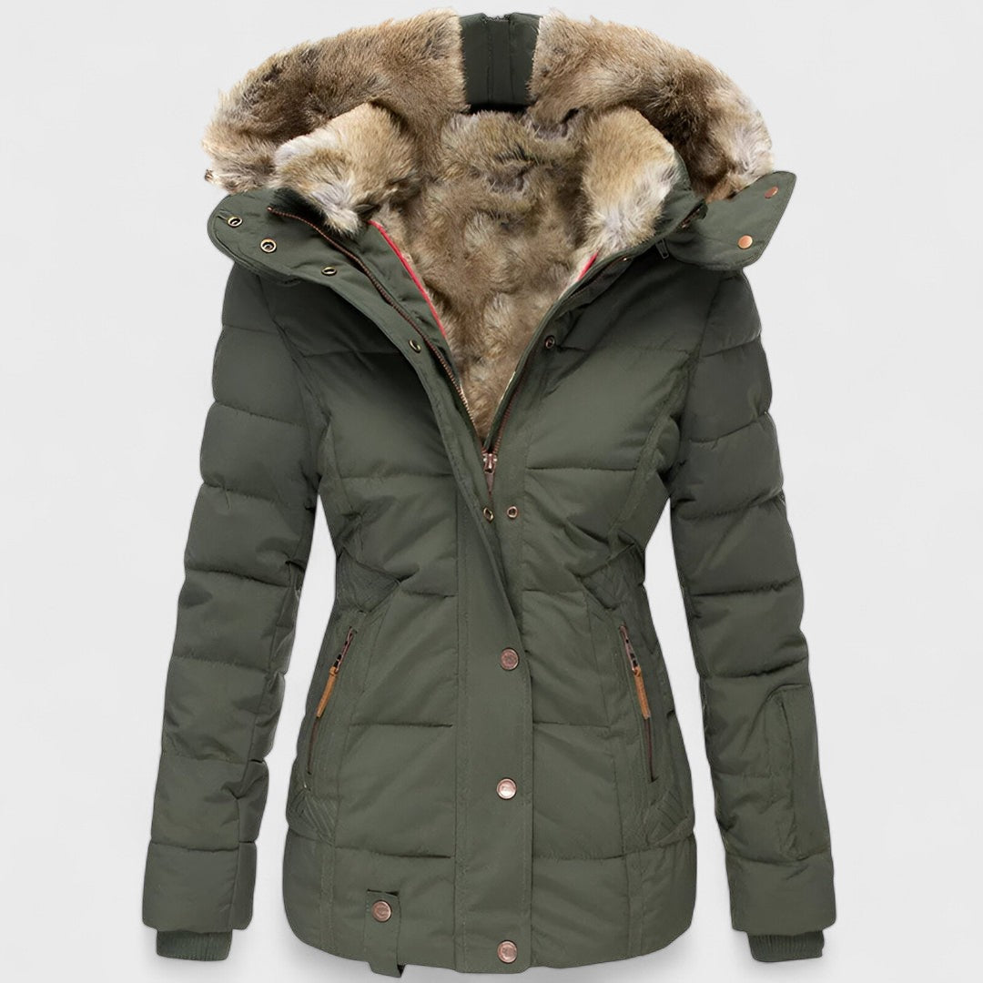 Annamarie - Puffer med hætte og slank fit design