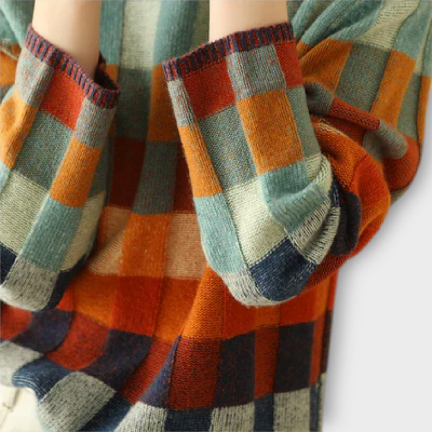 Erika - Patchwork Rullekravepullover