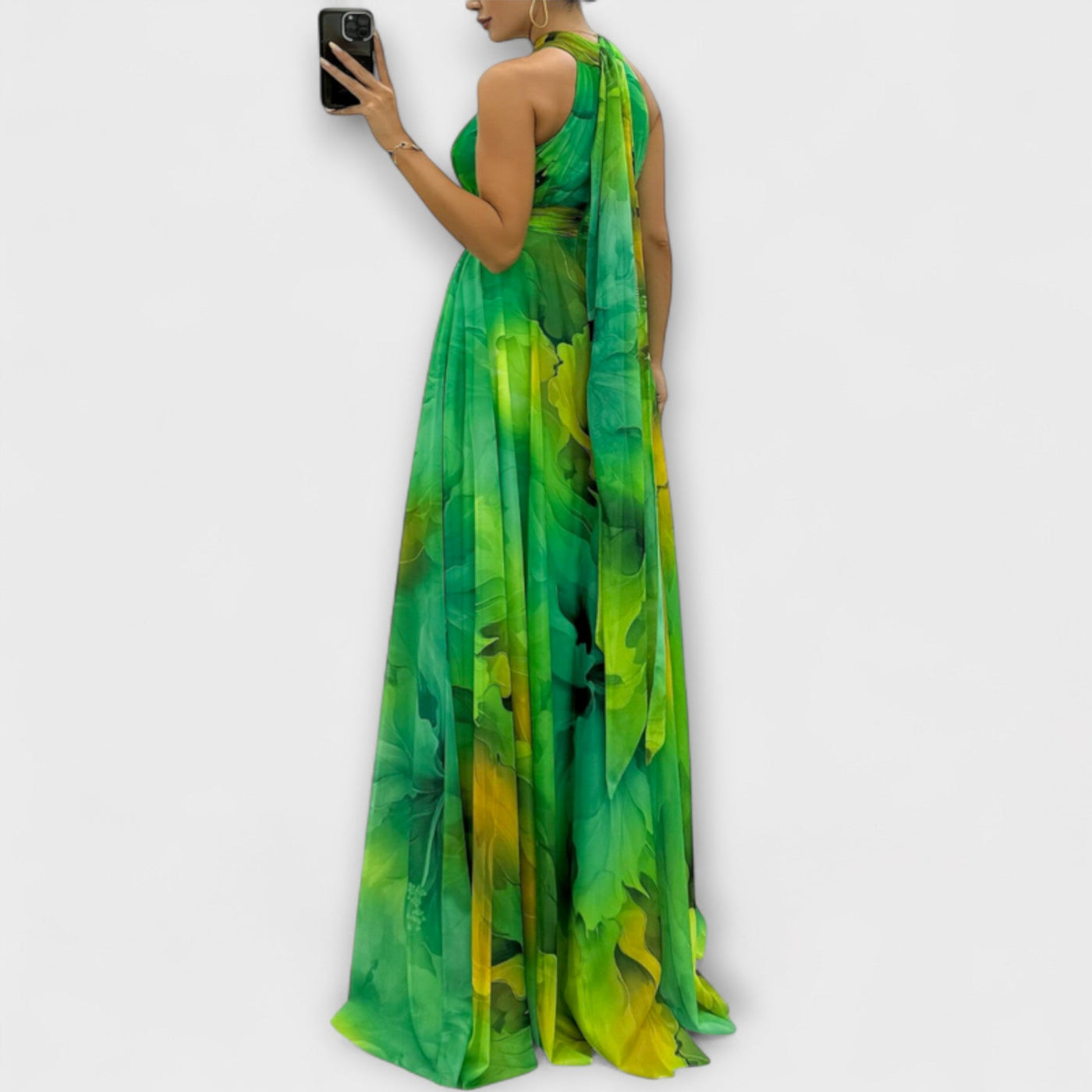 Isalie – Maxikjole i chiffon med blomsterprint