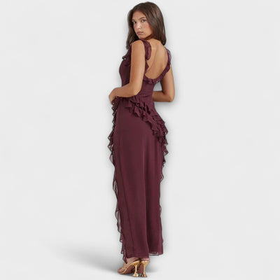 Lara - Stilfuld Maxikjole med Slids