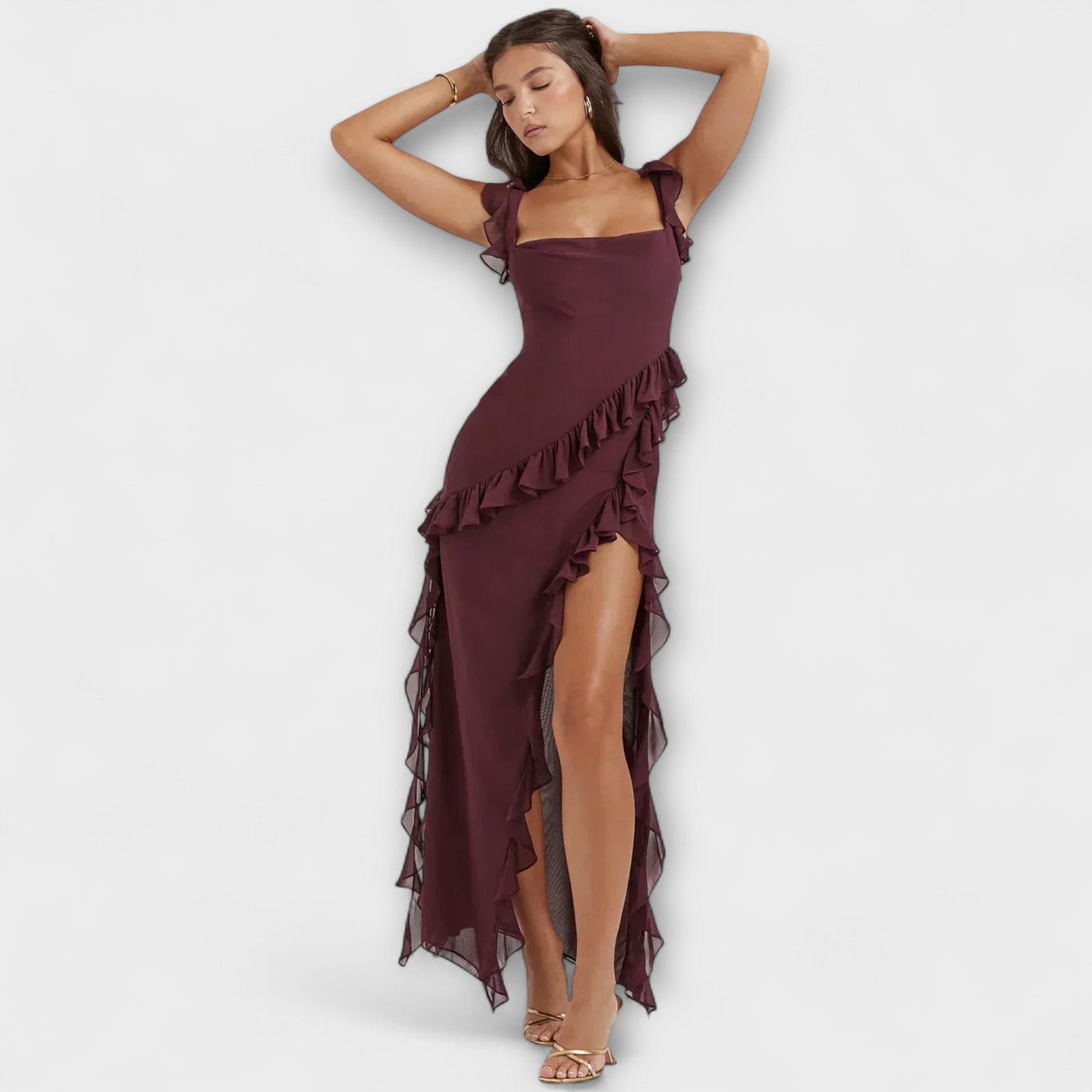 Lara - Stilfuld Maxikjole med Slids