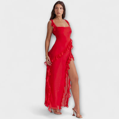 Lara - Stilfuld Maxikjole med Slids